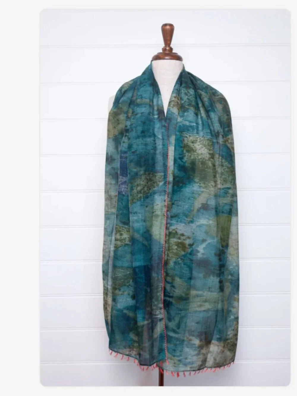 Neeru Kumar cotton and silk scarf - blues